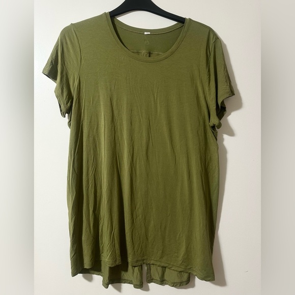 Lululemon Modal Open Up Tie Back T-Shirt Bronze Green 12 - Picture 4 of 5